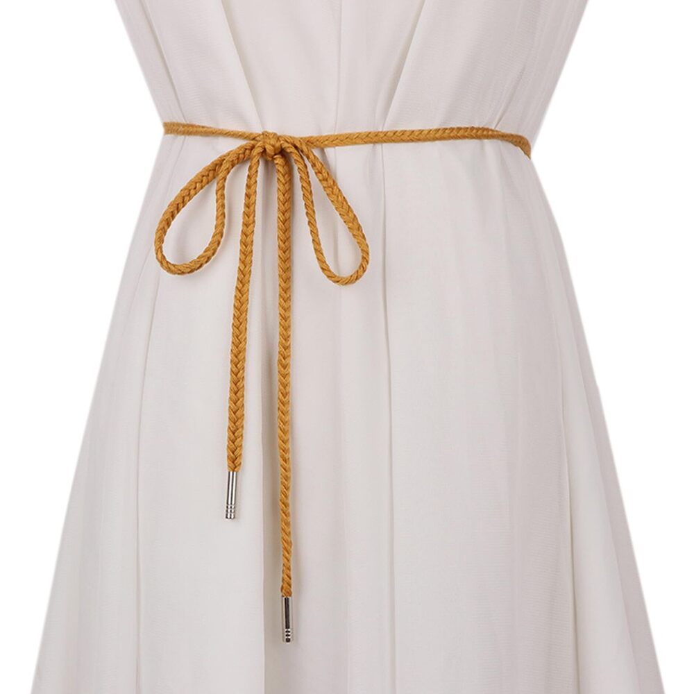 7266 Women Girls Boho Weave Cotton Braided Waist Tie Belt Wrap Cloth Belts
